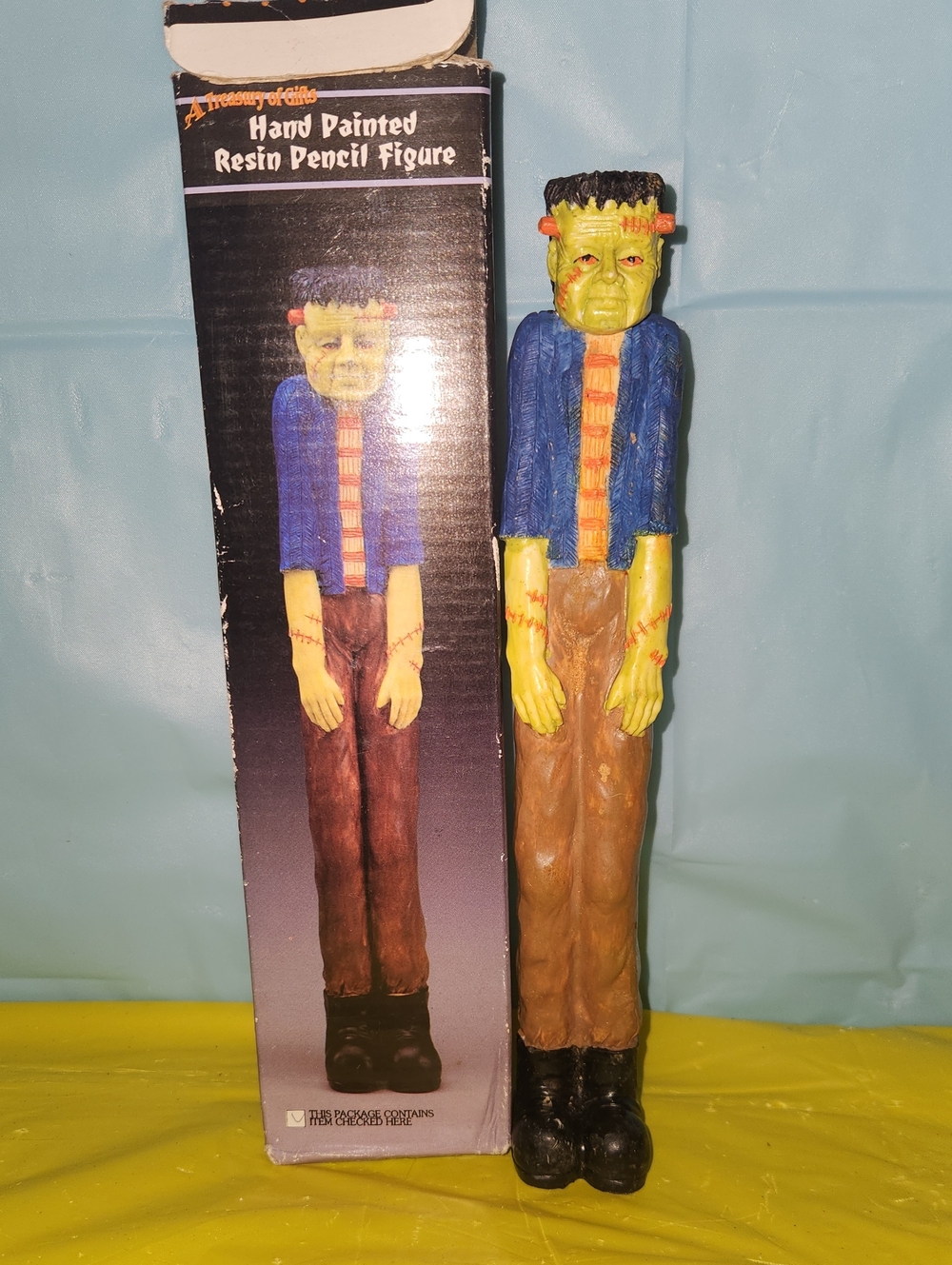 Vintage, 1994, Hand Painted Resin Halloween, Frankenstein  Decoration